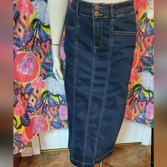 Strapless Denim Dress/ MAXI SKIRT SIZE 6 - Picture 7 of 10